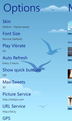 Подброрка Twitter клиентов для Windows Phone 7