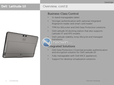 Появились подробности о планшете Dell Latitude 10 с Windows 8, включая срок выхода на рынок