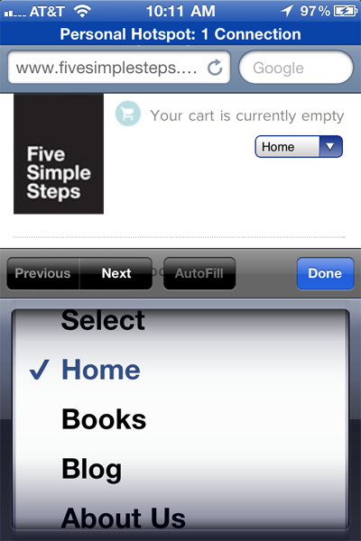 Преобразование меню в выпадающий список на маленьких экранах image