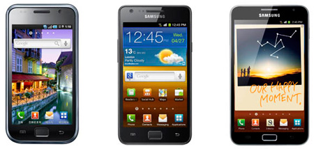 Galaxy S, Galaxy S II и Galaxy Note — новые герои статистики продаж мобильного подразделения Samsung