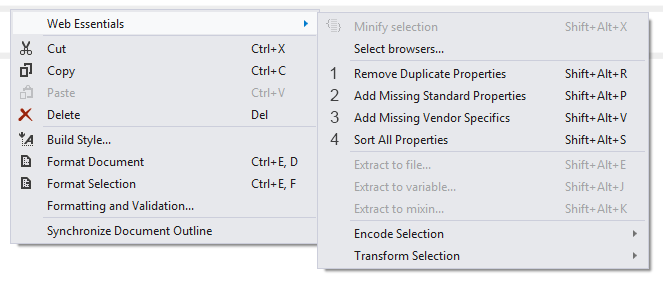 Расширение Web Essentials для Visual Studio: LESS, Zen Coding, CoffeeScript и многое другое