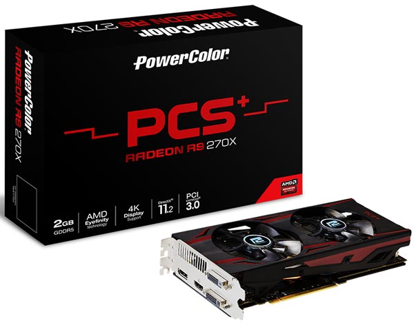 Тактовая частота GPU PowerColor PCS+ R9 270X увеличена с 1000 до 1060 МГц