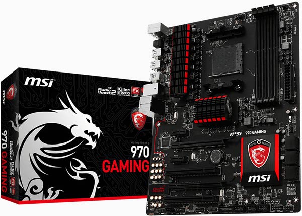 Плата MSI 970 Gaming выполнена в типоразмере ATX 