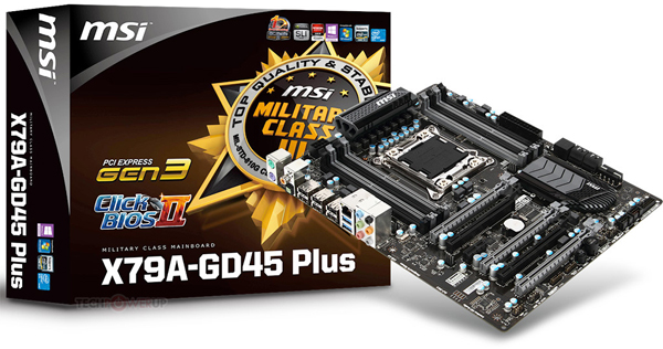 Системная плата MSI X79A-GD45 PLUS оснащена восемью слотами для модулей памяти