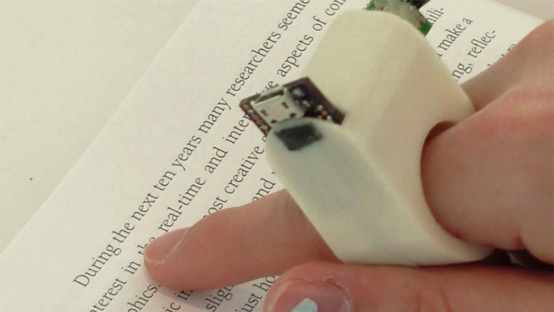 Сканер кольцо, читающий вслух текст для слабовидящих