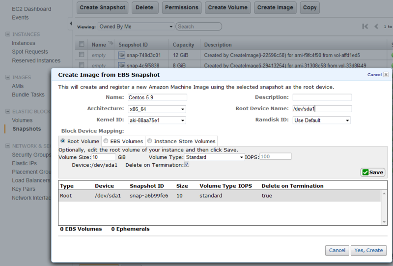 Создание своего образа с чистым CentOS 5.9 в облаке Amazon