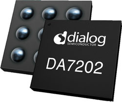 УНЧ класса D Dialog Semiconductor DA7202 выпускается в корпусе WLCSP