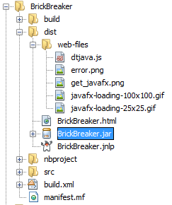 Структура файлов для проекта BrickBreaker