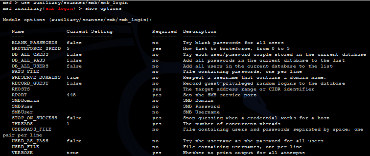 Взаимодействие сканеров уязвимостей с Metasploit. Часть 1 SMBLoginCheck_1