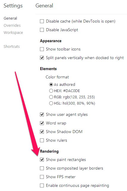 «Continuous page repainting и отладка перерисовки страницы» в Chrome Dev Tools «Continuous page repainting и отладка перерисовки страницы» в Chrome Dev Tools