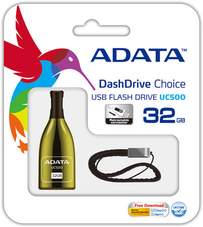«Флэшка» ADATA DashDrive Choice UC500 — данные в винной бутылке