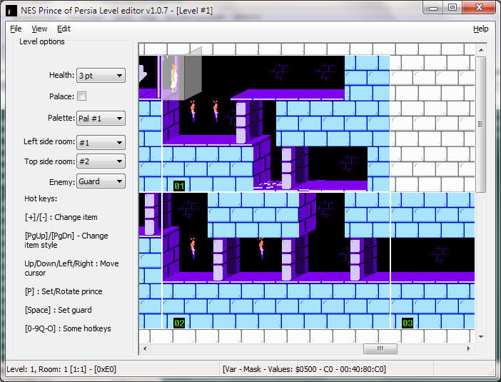 [NES] Пишем редактор уровней для Prince of Persia. Глава четвертая. Он сам бежит! Или скелет в шкафу