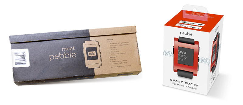 Умные часы Pebble. Личный опыт использования Две разные коробки Pebble