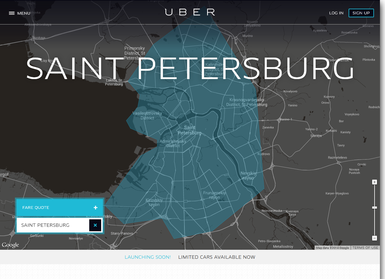 Uber запустился в Санкт Петербурге