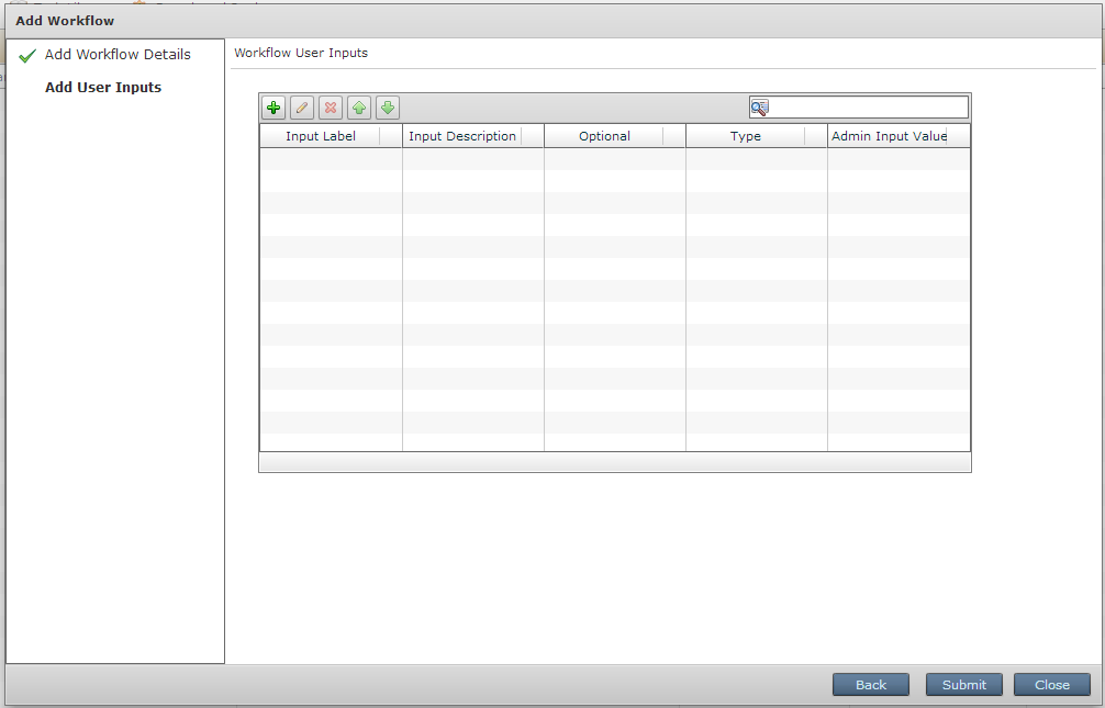 Workflow User Inputs Workflow User Inputs