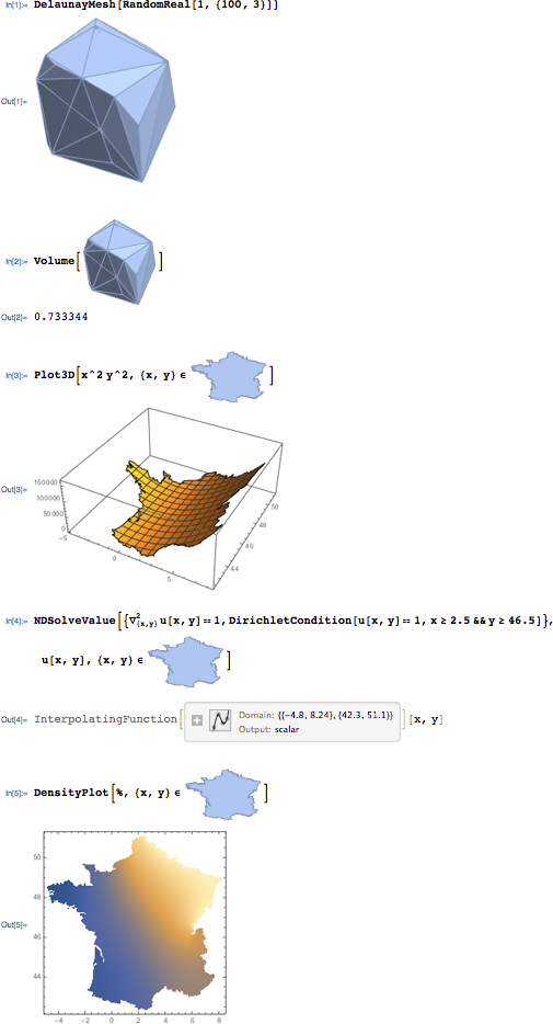 Geometry examples in Mathematica 10