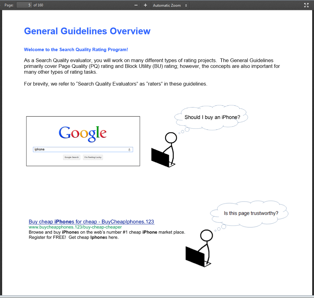 Инструкция для асессоров результатов поиска Google попала в интернет?