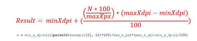 формула перевода пикселей в градусы