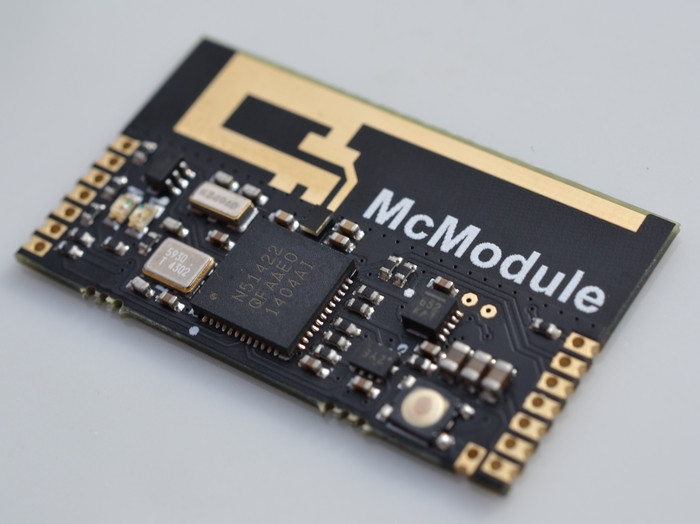 A McModule without the battery clip attached (they ship with the clip attached)