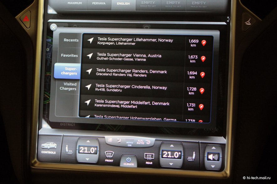 Обзор бортовой системы в Tesla