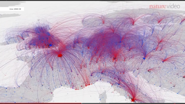 Социально культурная миграция 2600 летнего периода истории в 5 минутах: познавательная визуализация
