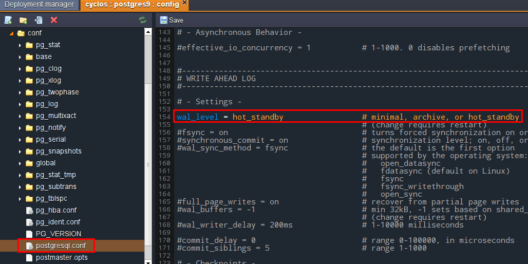 postgresql master db