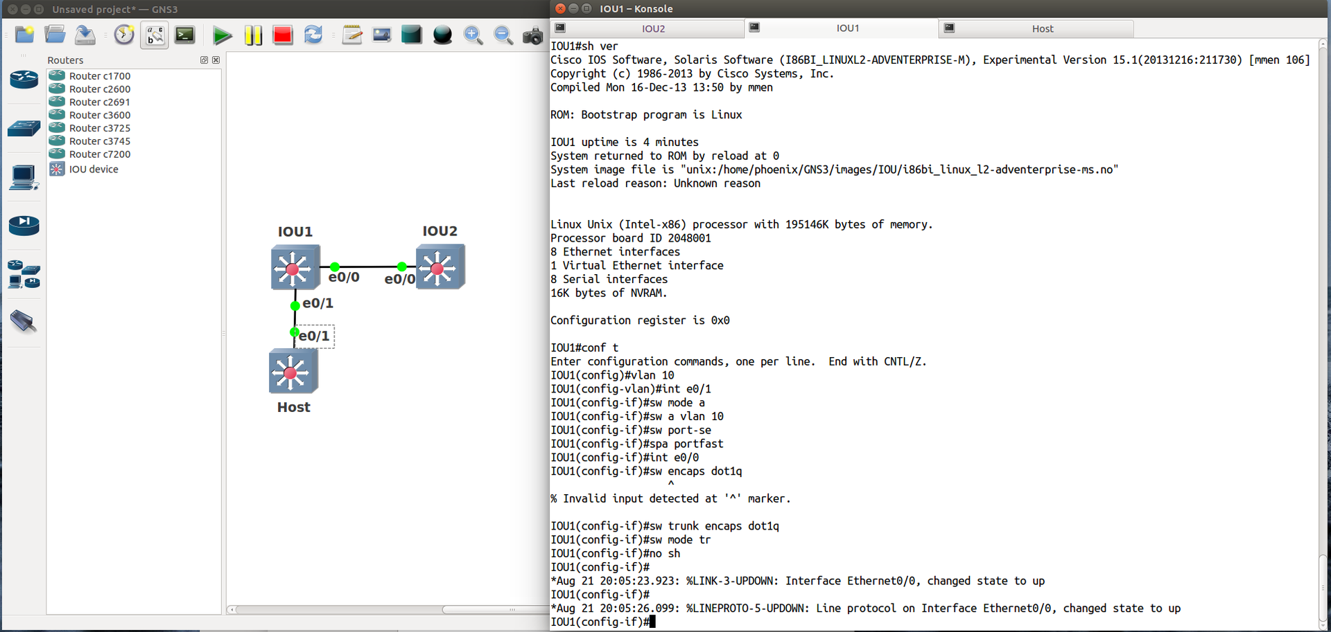 GNS3 1.0 beta и Cisco IOU GNS3 1.0 beta и Cisco IOU