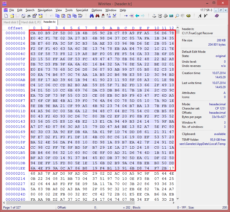 Восстановление удалённого раздела TrueCrypt