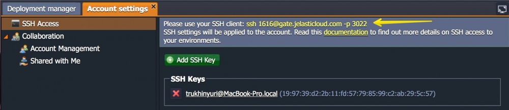 Доступ по SSH на облачный хостинг Infobox Jelastic 2