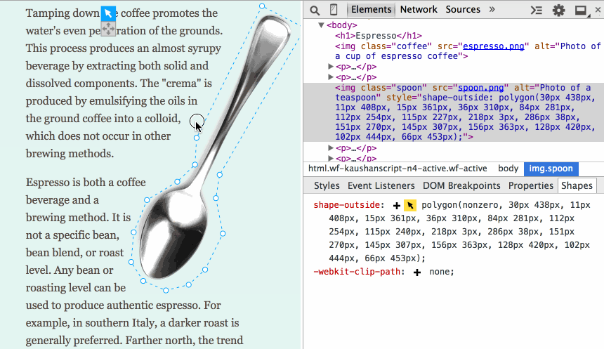 Редактор CSS Shapes для Chrome