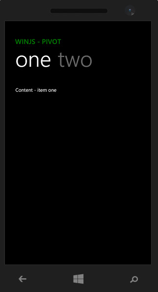 Windows Phone + WinJS. Изучаем Pivot