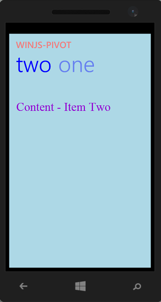 Windows Phone + WinJS. Изучаем Pivot