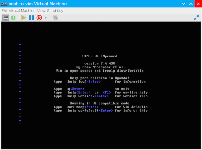 Boot to Vim