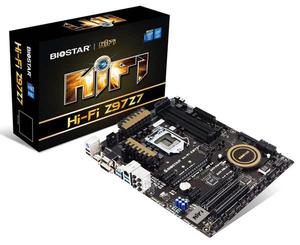 Оснащение платы Biostar Hi-Fi Z97Z7 включает слоты SATA Express и M.2