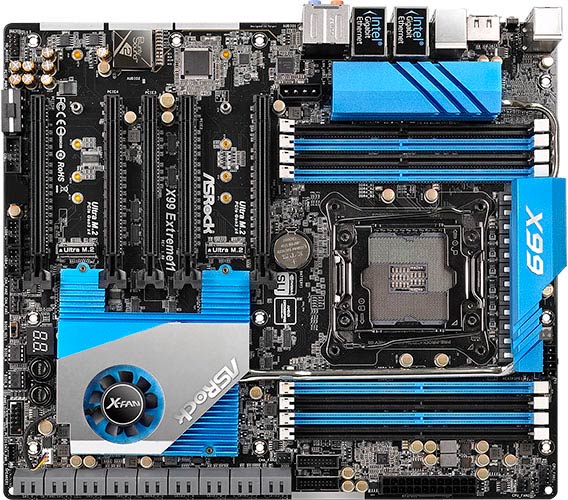 Типоразмер и цену платы ASRock X99 Extreme11 производитель не указывает