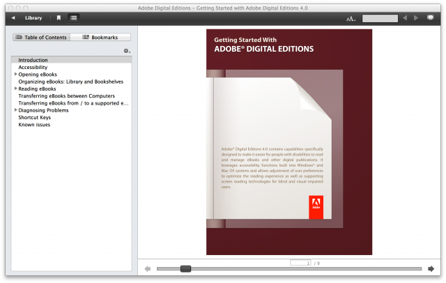 Программа Digital Editions 4 «стучит» в Adobe обо всех открытых файлах