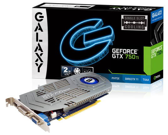 3D-карта Galaxy GeForce GTX750 Ti Razor с 2 ГБ памяти стоит 140 евро