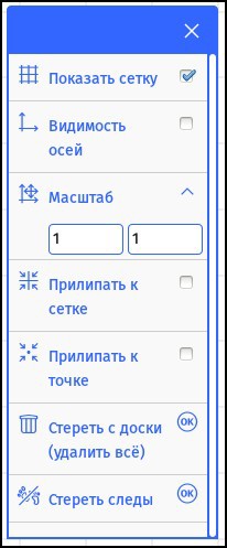 sketchometry — динамическая геометрия в браузере Свойства доски