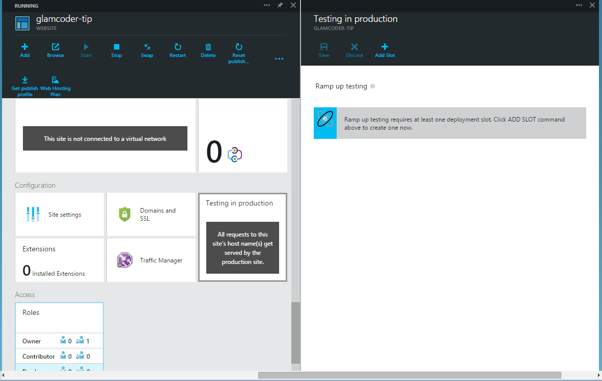 Azure Website Testing in Production