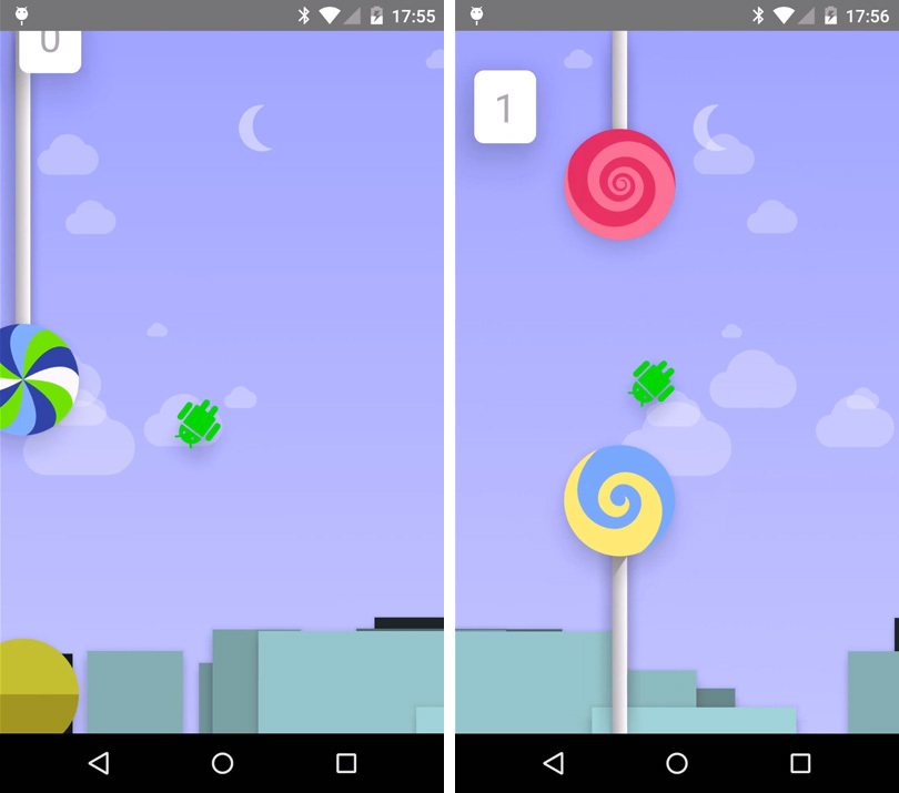 «Easter egg» для Android 5.0: играем в аналог Flappy Bird