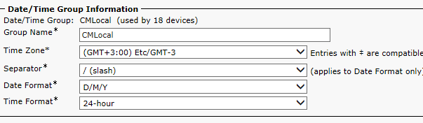 Меняем временные зоны на Cisco Call Manager 10.x