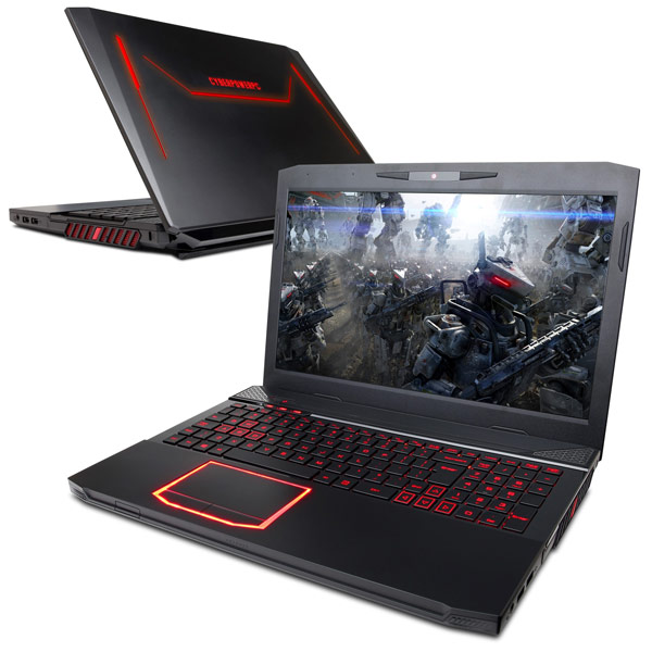 Игровой ноутбук CyberPowerPC Fangbook III HX6 имеет экран размером 15,6 дюйма по диагонали