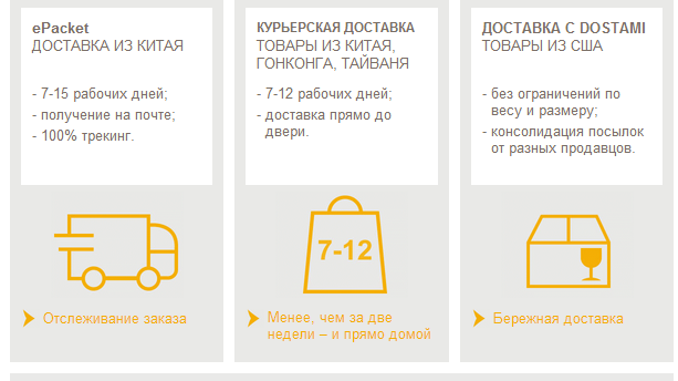 3 новых способа доставки в Россию от eBay