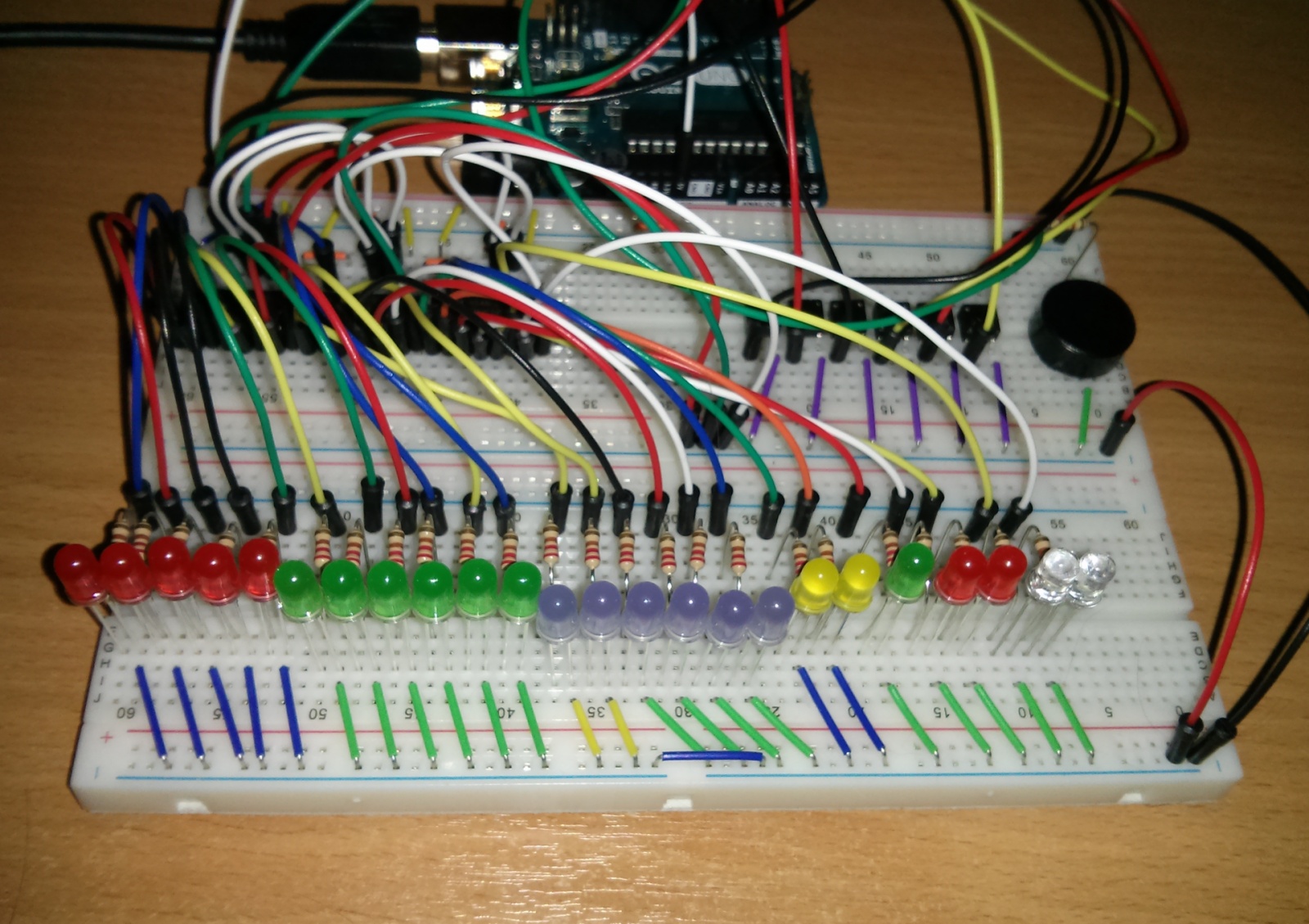 Бинарные часы с будильником и таймером на Arduino Uno