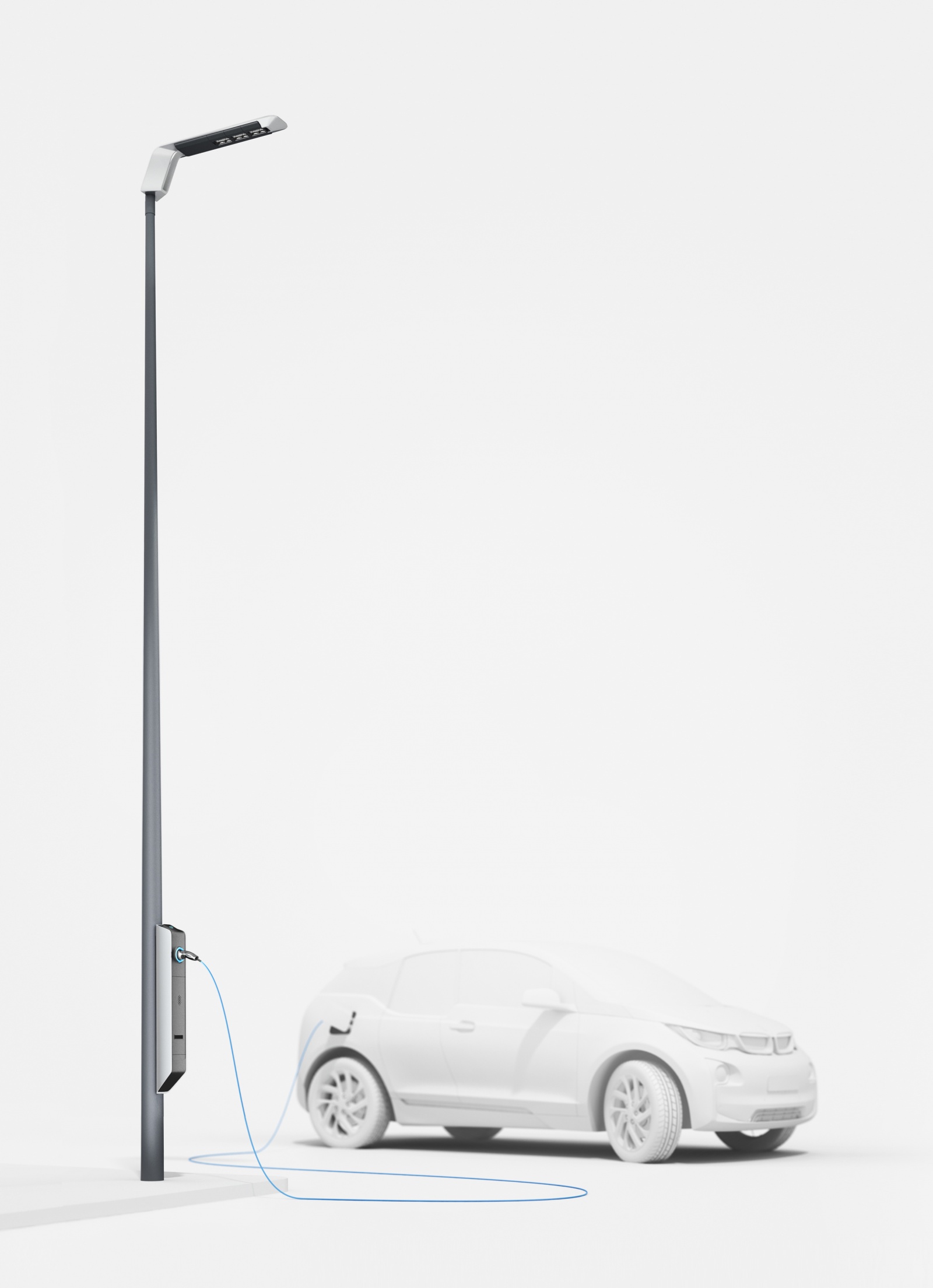 BMW предлагает устанавливать на улицах городов фонари с разъемом для зарядки электромобилей
