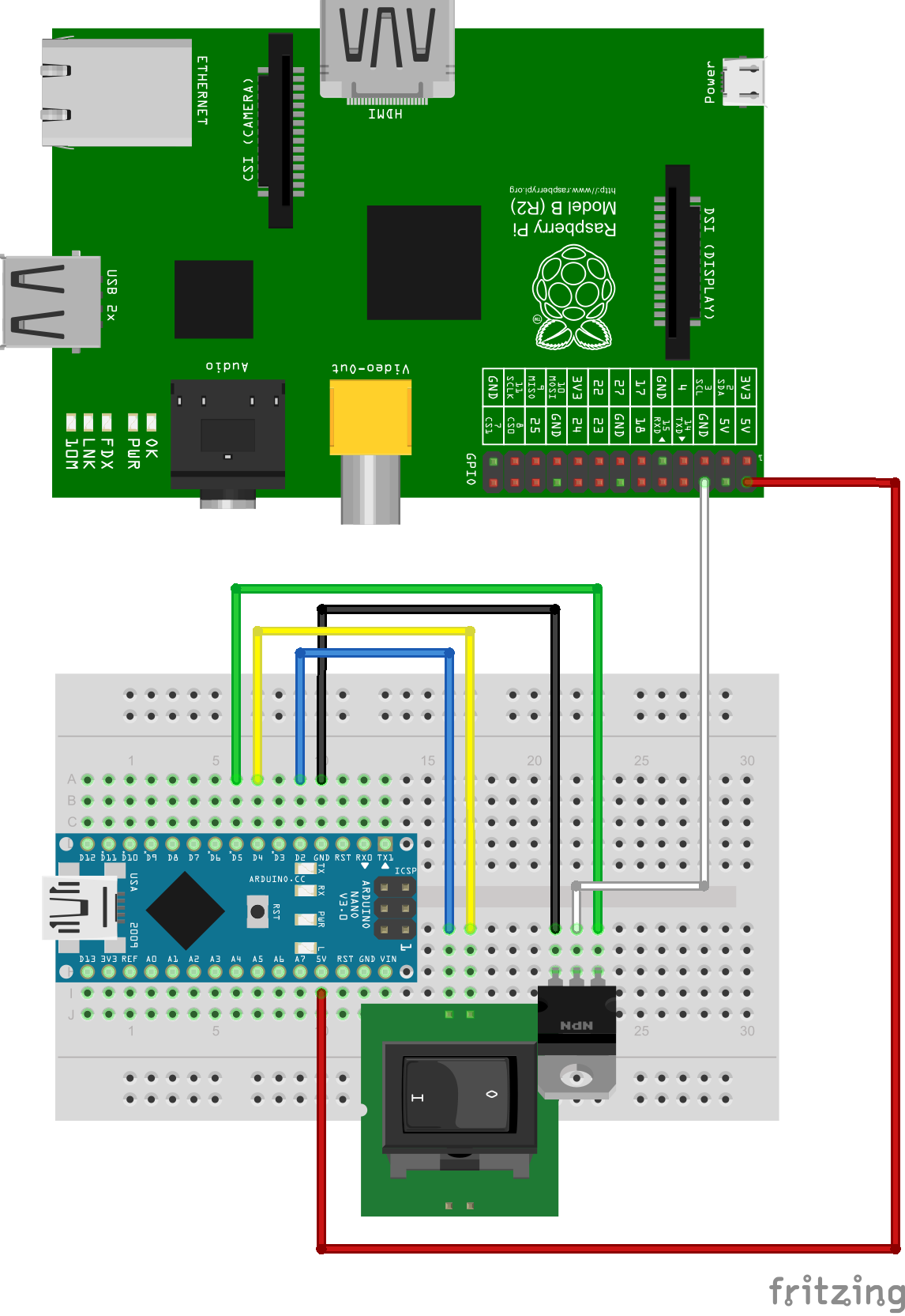 Питание Raspberry Pi с использованием Arduino