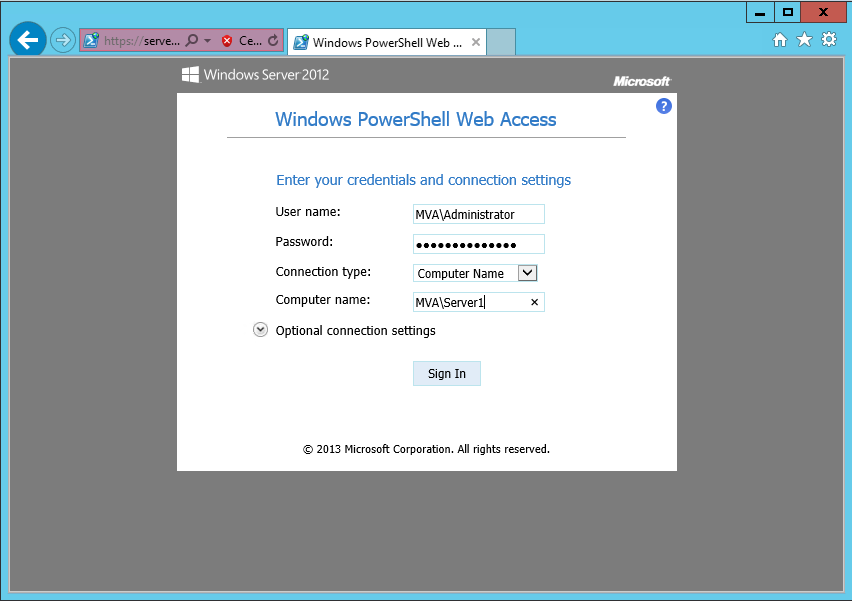 PowerShell Web Access: управление серверами из браузера