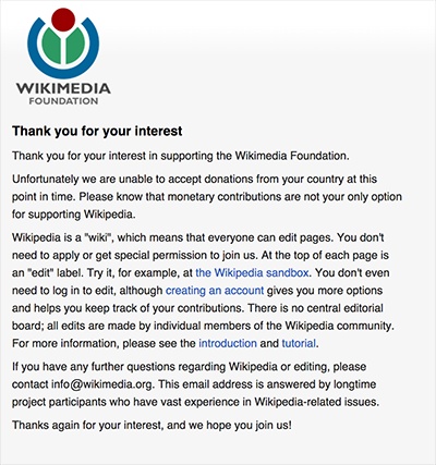 Wikipedia. Запрещен donate из России?