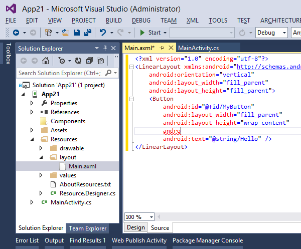 Xamarin.Android: плагин к VS2013 для редактирования aXML в IntelliJ IDEA или Android Studio - 1