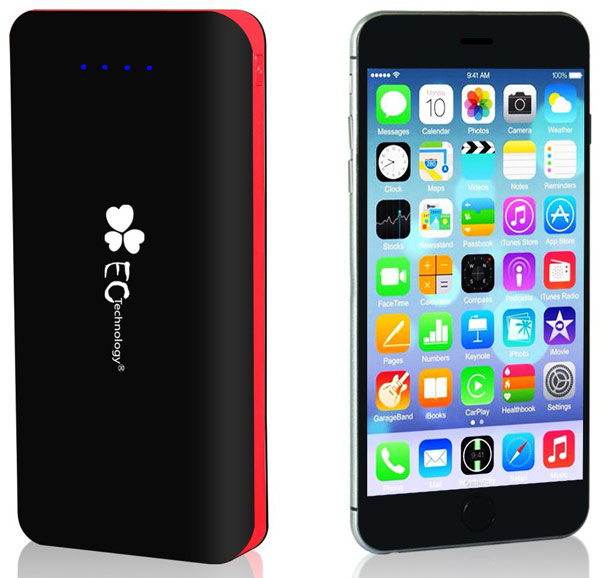 Габариты мобильного аккумулятора EC Technology Deluxe второго поколения — 160 х 80 х 23 мм